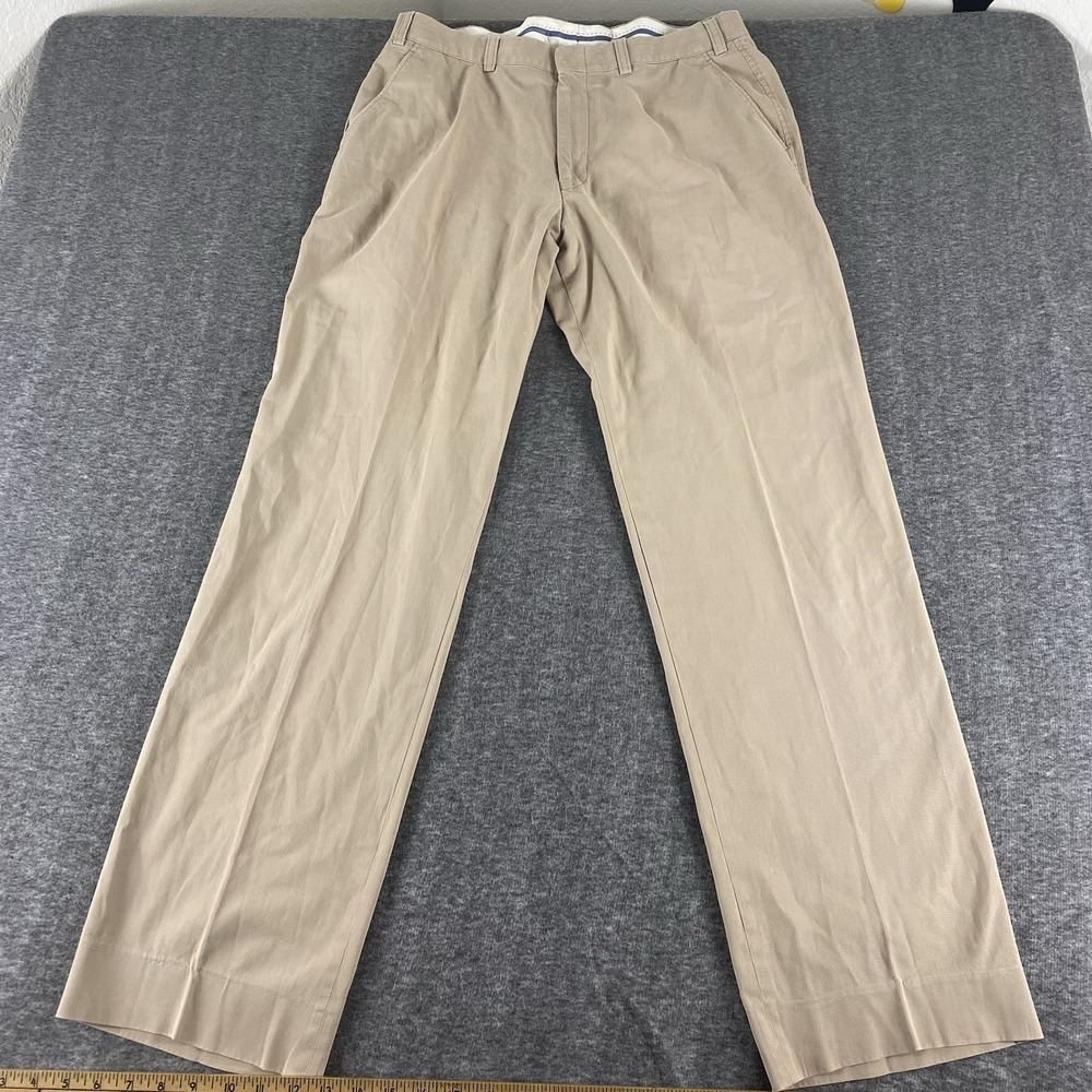 Hiltl Luxury Comfort Mens 35x33 Beige Chino Pants Cotton Stretch Romania